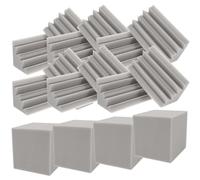GALPADA Lot de 16 Panneaux Acoustiques en Mousse Insonorisante Grise, Pièges à Basses Fréquences Cubes Absorbants pour Isolation Phonique Murale, Acoustique pour Studio, Home Cinéma
