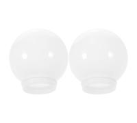 GALPADA Lot de 2 Abat-jours Sphériques en Acrylique Lait Opaque 15 Cm Diamètre Filetage 8 Cm, Abat-jour de Rechange pour Luminaire Extérieur, Globe D’éclairage Décoratif Suspendre et Mur,