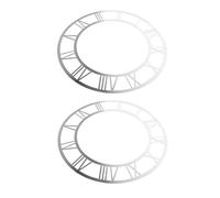 GALPADA Lot de 2 Autocollants Horloge Murale Miroir Rond 25 CM en Acrylique Argenté Chiffres Romains Décor Mural Salon Entrée Bureau Stickers Muraux Décoratifs et Fonctionnels