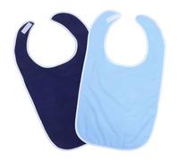 GALPADA Lot de 2 Bavoirs pour Personnes Âgées en Polyester Double Face Bavoirs Chauds et Imperméables pour Adultes Taille Unique Couleurs Bleu Ciel et Bleu Marine Lavables et