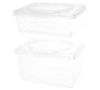 GALPADA Lot de 2 Boîtes à Lingettes Portables Transparentes en Pp, Capacité 1100ml et 1850ml, Distributeur Facile D'accès pour Lingettes Nettoyantes à Domicile Bureau