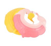 GALPADA Lot De 2 Bonnets De Bain Bébé En Silicone Protection Oreilles Et Yeux Ajustable Étanche Rose Et Jaune Pour Bain Adapté Tout-petits Couvercle De Lavage Cheveux Garçon Et Filles