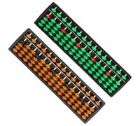 GALPADA Lot de 2 Boulier Arithmétique Éducatif Portable pour Garçon et Filles 15 Tiges 5 Perles par Tige Plastique Solide Couleurs Marron et Vert pour Apprendre à Compter et