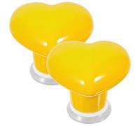GALPADA Lot de 2 Boutons de Chasse D’Eau de Cœur Accessoire pour Toilettes Aide à L’Ouverture du Bouton Couleur Jaune Compatible Réservoir Wc Outil Pratique pour Salle de Bain