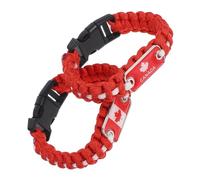 GALPADA Lot De 2 Bracelets De Survie En Polyester Rouge Faits À La Main Avec Drapeau National Et Sept Cœurs