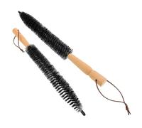 GALPADA Lot de 2 Brosses Multifonctions pour Ramonage de Cheminée et Nettoyage Conduits de Sécheuse Poils Nylon Résistants Manche Bois Ergonomique Ensemble Brosse pour Conduit