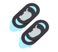 GALPADA Lot De 2 Caches De Webcam Coulissants Motif Éléphant, Protection De Vie Privée pour Ordinateur Portable Et Smartphone, Adhésif Facile à Poser, Design Compact Gris Foncé