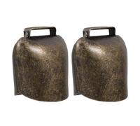 GALPADA Lot de 2 Clochettes Épaisses pour Bétail en Bronze Vert Ancien, Grand Modèle 62 G, Accessoires de Cloche Agricole Robustes pour Moutons, Vaches et Chevaux, Décoration Suspendue