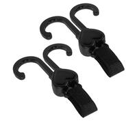 GALPADA Lot de 2 Crochets Doubles pour Poussette Noirs Mousquetons Robustes Antidérapants Accessoires Applicables pour à Couches à Main et Trottinettes Clips Compacts pour Sorties en