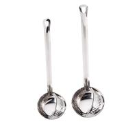 GALPADA Lot de 2 Cuillères à Soupe en Acier Inoxydable Filtre à Graisse, Manches Longs, Passoires Multifonctions Cuisine Domestique et Professionnelle, Facile à Nettoyer, 1 Grand 1 Petit,