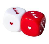 GALPADA Lot de 2 Dés en Acrylique de Cœur, Faciles à Saisir, pour Jeux de Société et Soirées Entre Amis, Accessoires de Jeu Polyvalents et Colorés