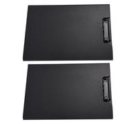GALPADA Lot de 2 Dossiers à Presse-papiers Noirs en Plastique Léger Planche Rigide Verticale, Accessoires de Bureau pour Conférence et Usage Professionnel