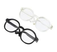 GALPADA Lot De 2 Fausses Lunettes pour Enfants Accessoires De Déguisement pour Mini-Poupées Lunettes De Poupée Accessoires De Déguisement Lentilles Métalliques Lunettes De Poupée