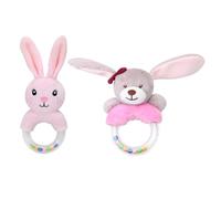 GALPADA Lot De 2 Hochets En Peluche à Anneau Dessin Animé Pour Bébé, Peluche Douce 2 Pièces, Anneau De Préhension, Jouet D’éveil Sensoriel Pour -né Et Tout-petit