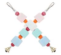 GALPADA Lot de 2 Jouets Mordeurs pour Perroquets en Matériau Synthétique Corde Colorée Suspendue, Réduit Le Stress et Favorise Le Mâchage des Oiseaux Couleur Aléatoire