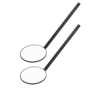 GALPADA Lot de 2 Miroirs à Cils Ronds Portables en Résine de Verre Noir, Reflet Clair, Design Élégant pour Maquillage et Extensions de Cils, pour Coiffeuses et Voyage