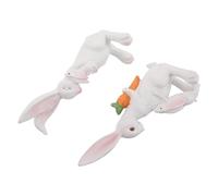 GALPADA Lot de 2 Ornements en Résine Lapin de Pâques Mère et Bébé, Décoration de Table Compacte et Moderne pour Maison et Bureau