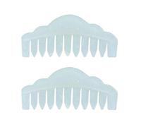 GALPADA Lot de 2 Peignes en Jade Forme Ondulée pour Massage du Cuir Chevelu, Libère la Tension Musculaire, sans Électricité Statique, pour Spa à Domicile