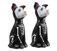 GALPADA Lot De 2 Petites Sculptures en Forme De Chien en Forme De Fleur Petit Squelette Crâne Décoration pour Halloween Décoration pour Jour des Morts Ornement d'halloween