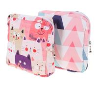 GALPADA Lot De 2 Pochettes De Rangement Portables pour Serviettes Hygiéniques, Petite Taille, Polyester, Motif Léopard, Paquet Hygiène Intime Pratique pour Femmes, Usage Voyage, sans Accessoires