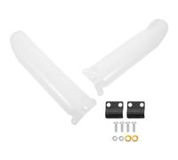 GALPADA Lot de 2 Protège-fourches Universels pour Moto Tout-, Protège-Amortisseur en Plastique Blanc 27 Cm, Protection Résistante aux Chocs pour Suspensions, pour Routes et Sentiers,