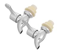 GALPADA Lot de 2 Robinets de Rechange en Plastique Argenté pour Distributeur de Boissons Compatible Tube 15-18 MM Bec Verseur Précis pour Fontaine à Eau Carafe Seau à Bière et