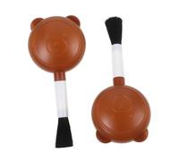 GALPADA Lot de 2 Souffleurs d'air Brosse Intégrée, Plastique Rigide, Couleur Marron, Nettoyeur de Poussière pour Objectifs D'appareil Photo et Matériel Électronique, pour Nettoyage Précis