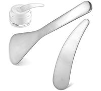 GALPADA Lot de 2 Spatules de Beauté en Acier Inoxydable Argenté pour Crème Visage, Mélange et Application, pour Usage Quotidien et Voyage