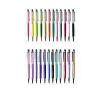 GALPADA Lot de 2 Stylos à Bille Multifonctionnels en Acier Inoxydable Argentés Stylet Capacitif pour Écran Tactile, Design Fin et Élégant pour Tablette et Appareil Tactile