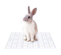 GALPADA Lot de 2 Tapis en Plastique Blanc pour Pattes de Lapin et Cochon d'Inde, Facile à Nettoyer avec 4 Languettes Fixes, pour Salon et Salle de Bain