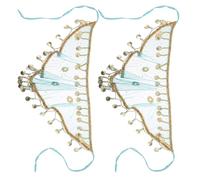 GALPADA Lot de 2 Voiles de Danse du Ventre Indiens à Franges Voile Grand Format en Mousseline Respirante Bleu Paon Accessoire de Costume Tribal pour Scène Bal Masqué et Fête