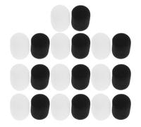GALPADA Lot de 20 Bonnette Anti-vent en Mousse pour Microphone à Condensateur, Pare-vent Petit Format Blanc et Noir, Compatible Micro-cravate, Micro sans Fil et Micro Casque, de Bruit