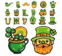 GALPADA Lot de 20 Écussons Brodés Saint-patrick en Polyester Vert pour Vêtements et Accessoires, Patchs Thermocollants Coudre, Décoration Festive pour Rassemblements à Thème