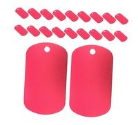 GALPADA Lot de 20 Médailles D'identification en Aluminium Carré Double Face, Pendentifs Vierges pour Chiens Et Chats, 50 x 29 Mm, pour Colliers Et Accessoires Animaux, Usage Quotidien Et Promenades