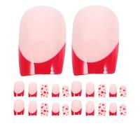 GALPADA Lot de 24 Faux Ongles Courts à Presser de Cœur, Capsules D'ongles à Couverture Complète pour Nail Art, Kit de Faux Ongles Réutilisables pour Femmes et Adolescentes, Décoration