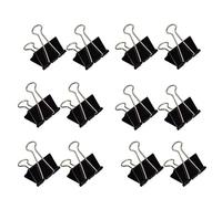 GALPADA Lot de 24 Pinces à Reliure Métalliques Noires 50mm Design Queue D'aronde, Poignées Rabattables, pour Fournitures de Bureau et Activités à Domicile