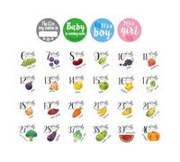 GALPADA Lot de 28 Autocollants Grossesse Colorés sans Résidus pour Photos Maternité, Accessoires Sûrs pour Ventre Rond, pour Souvenirs de Croissance Bébé
