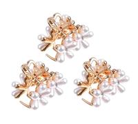 GALPADA Lot de 3 Barrettes Cheveux en Alliage Doré Perles Élégantes, Pinces Faciles à Mettre et Ne Blessent Pas Cheveux, pour Mariages et Cérémonies