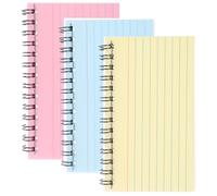 GALPADA Lot de 3 Blocs-notes à Spirale Colorés 3pcs, Fiches Bristol Perforées 10x15 Cm, Papier Pp et Papier, Carnet Mémoire Portable pour Bureau et Études
