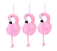 GALPADA Lot De 3 Boules De Bain De Flamant Rose Pour Garçon Et Filles Éponges De Bain Douces Massage Délicat Adaptées à Savons Utilisation Quotidienne