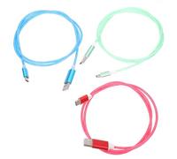 GALPADA Lot de 3 Câbles USB Type-c Vert LED Visible, Charge Rapide et Matériau TPE, pour Tablettes et Ports USB Type-c