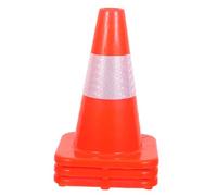 GALPADA Lot de 3 Cônes de Sécurité en Plastique Orange 30 Cm avec Bande Réfléchissante Cônes de Chantier et Signalisation Routière pour Parkings et Travaux Extérieurs d 39 Entraînement