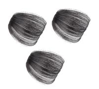 GALPADA Lot De 3 Fausses Franges Aériennes Synthétiques Taille Unique Sans Pattes Pour Femmes, Perruques Cosplay Naturel Noir, Remplacement De Cheveux Pour Usage Quotidien Et Fêtes