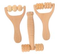 GALPADA Lot De 3 Rouleaux De Massage En Bois Pour Pieds Et Dos, Balles De Massage Bois Portables, Masseur De Points D'acupuncture Ergonomique, Usage Quotidien Pour Détente Du Cou, Épaules Et Jambes