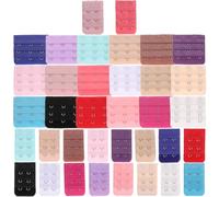 GALPADA Lot de 36 Extensions pour Soutien- Femme 2 Crochets Et 3 Crochets 18 Couleurs Confortables en Coton Rallonges Adaptées Grossesse Et Ajustement Soutien
