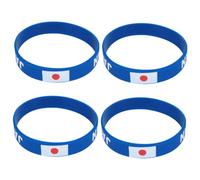 GALPADA Lot de 4 Bracelets en Silicone Bleu Drapeau National, Taille Ajustable, Souvenir pour Activités Sportives et Fêtes, pour Hommes et Femmes