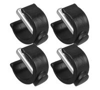 GALPADA Lot de 4 Clips de Verrouillage pour Cannes de Marche 22 Mm, Goupilles de Sécurité 25 Mm, Pince de Fixation en Caoutchouc Thermoplastique Noir Antidérapant, Accessoire Réglable