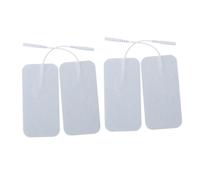 GALPADA Lot de 4 Patchs Électrodes Rectangulaires 5x10 Cm Fils 2,0 et 2,5 Mm, Coussinets de Massage à Faible Impédance, Accessoires de Physiothérapie pour Stimulation Musculaire