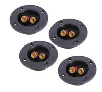 GALPADA Lot de 4 Sets de Sets de Connecteurs pour Enceintes Rond en Plastique Noir Installation Pratique et Connexion Sécurisée, Accessoires pour Haut-Parleur DIY