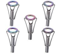 GALPADA Lot de 5 Anneaux de Guidage en Acier Inoxydable pour Canne à Pêche Taille 7 Accessoires de Canne à Pêche Solide et Légers Embouts de Guidage Adaptés Jigging